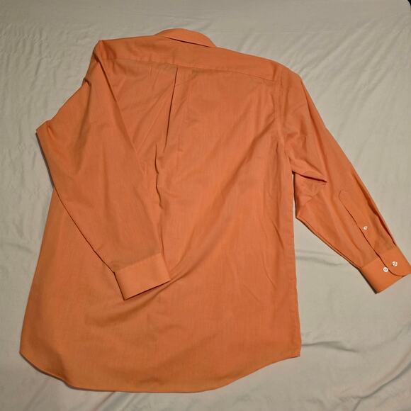 Stafford Orange Broadcloth Button Down Dress Shirt 17   34/35 - Picture 3 of 8